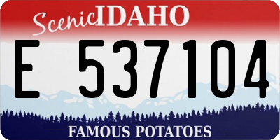 ID license plate E537104