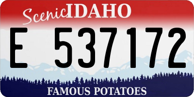 ID license plate E537172