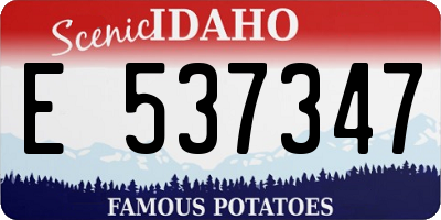 ID license plate E537347