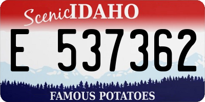 ID license plate E537362