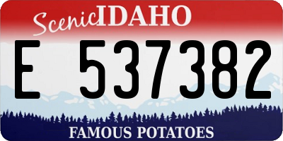 ID license plate E537382