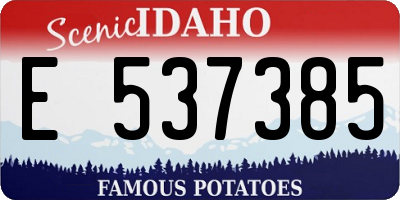 ID license plate E537385