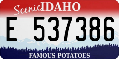 ID license plate E537386