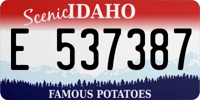 ID license plate E537387