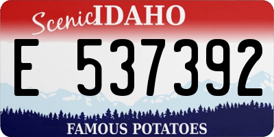 ID license plate E537392