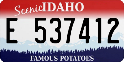 ID license plate E537412