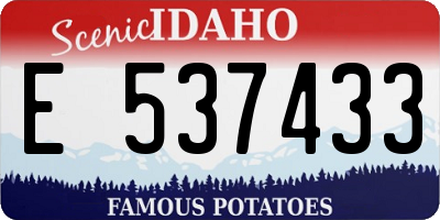 ID license plate E537433