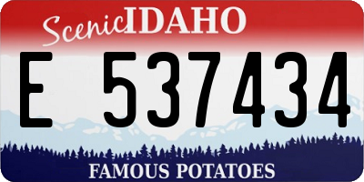 ID license plate E537434