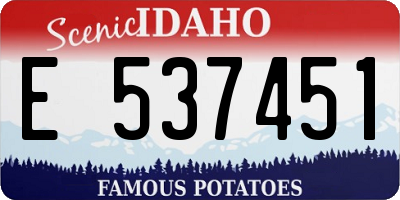 ID license plate E537451