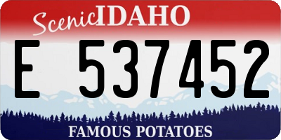 ID license plate E537452