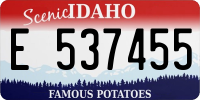 ID license plate E537455
