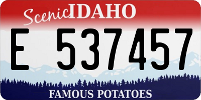 ID license plate E537457