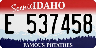 ID license plate E537458