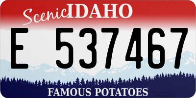 ID license plate E537467