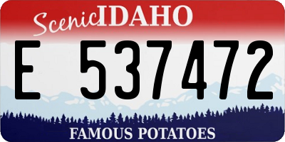 ID license plate E537472