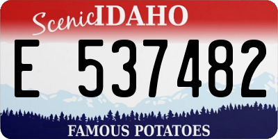 ID license plate E537482
