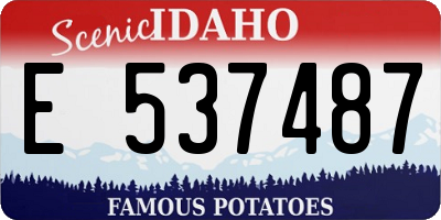 ID license plate E537487