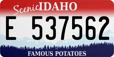 ID license plate E537562