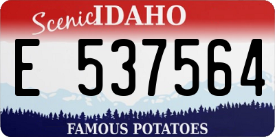 ID license plate E537564