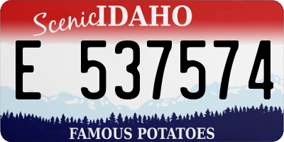 ID license plate E537574