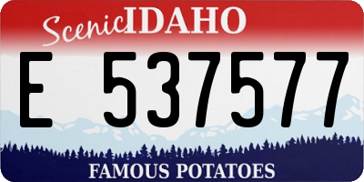 ID license plate E537577