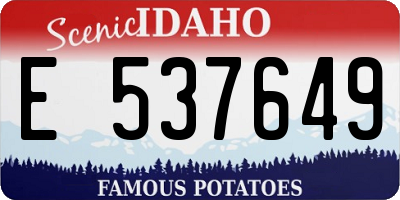 ID license plate E537649