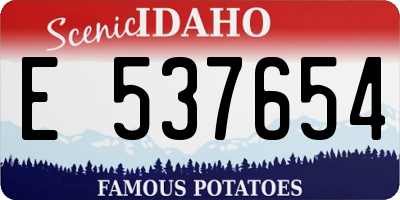 ID license plate E537654