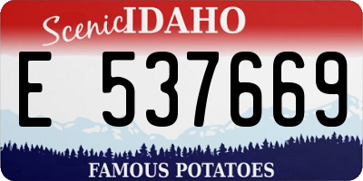 ID license plate E537669