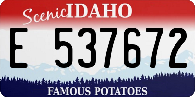 ID license plate E537672