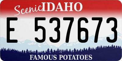ID license plate E537673