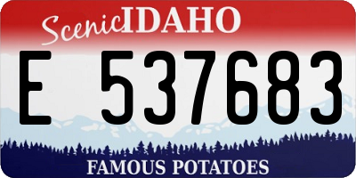 ID license plate E537683