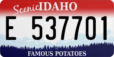 ID license plate E537701