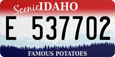 ID license plate E537702