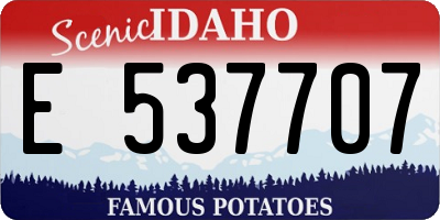 ID license plate E537707