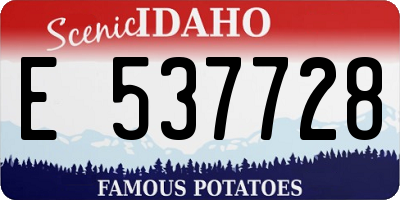 ID license plate E537728