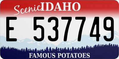 ID license plate E537749