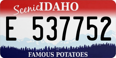 ID license plate E537752