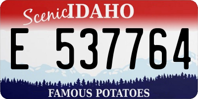 ID license plate E537764