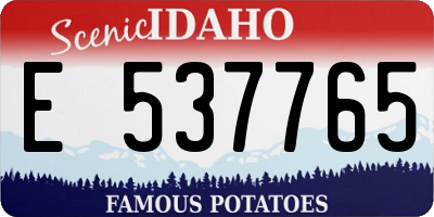 ID license plate E537765