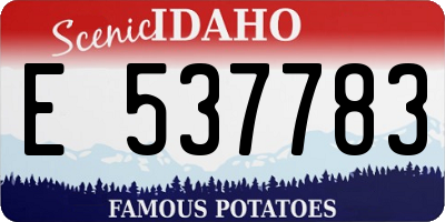 ID license plate E537783