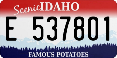 ID license plate E537801