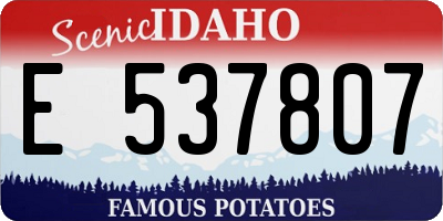ID license plate E537807