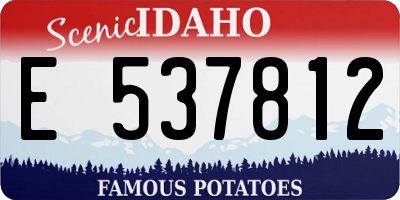 ID license plate E537812