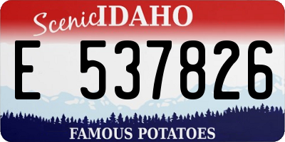ID license plate E537826