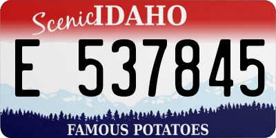 ID license plate E537845
