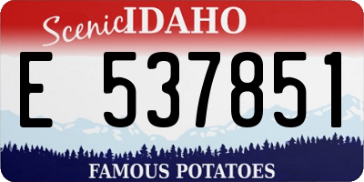 ID license plate E537851