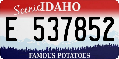 ID license plate E537852
