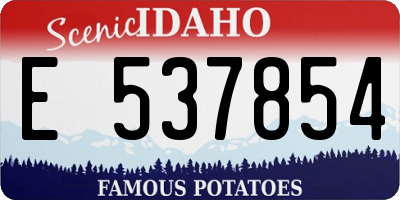ID license plate E537854