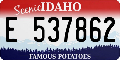 ID license plate E537862