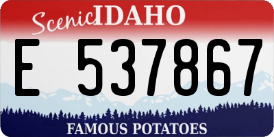 ID license plate E537867